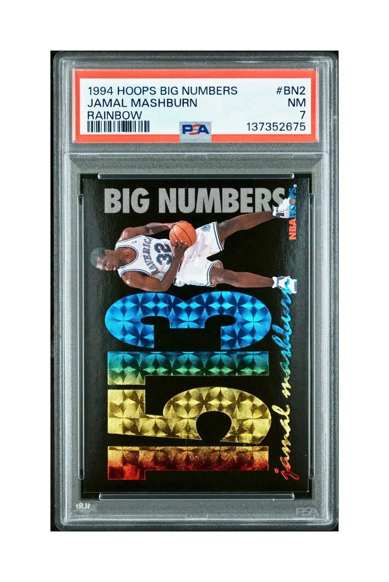 Jamal Mashburn 1994 NBA Hoops Big Numbers #BN2 Rainbow PSA 7 NM