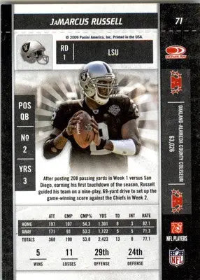 JaMarcus Russell - 2009 Playoff Contenders - #71 - Football - Football Card Single