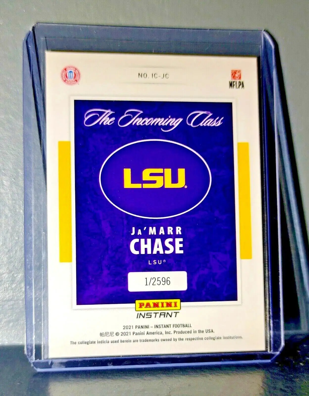 Ja’Marr Chase 2021 Panini NFL The Incoming Class Rookie Football Card 1/2596