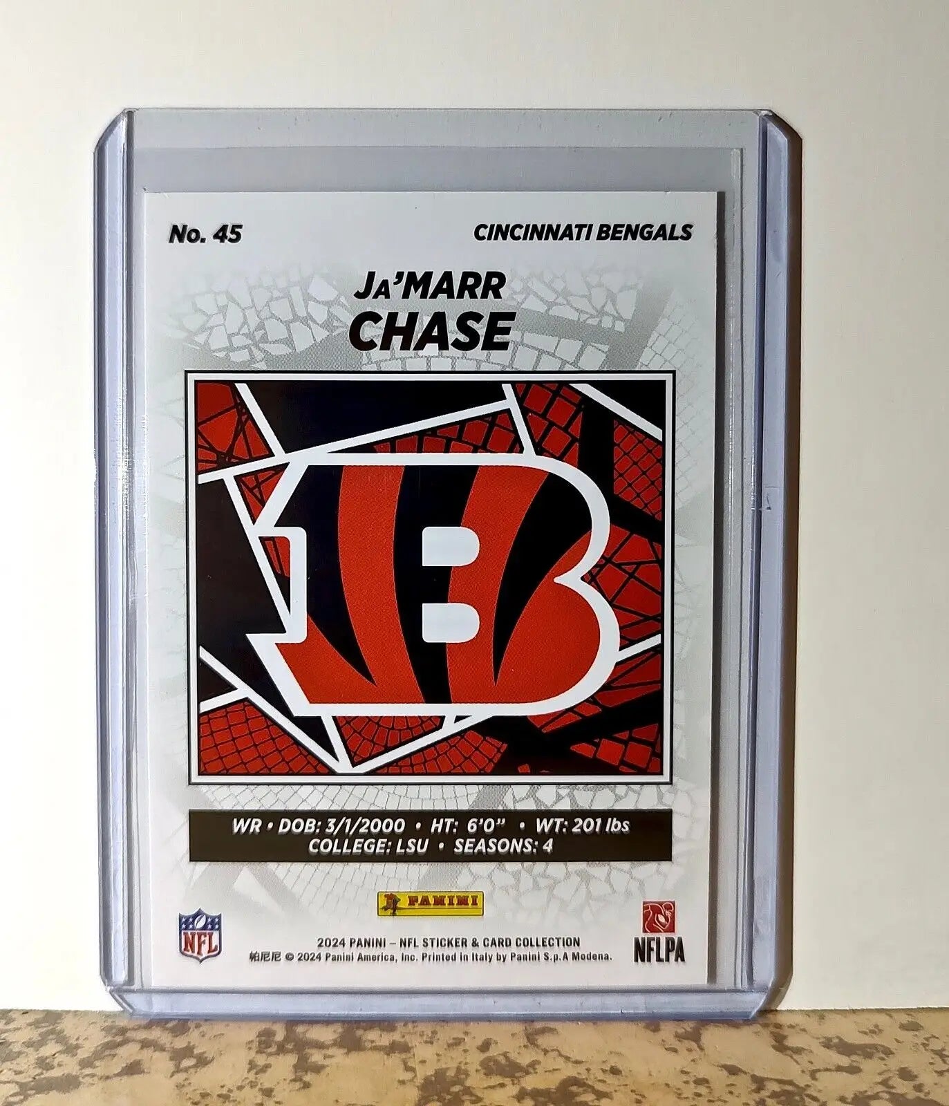 Ja’Marr Chase 2024 Panini NFL #45 Sticker Card Cincinnati Bengals