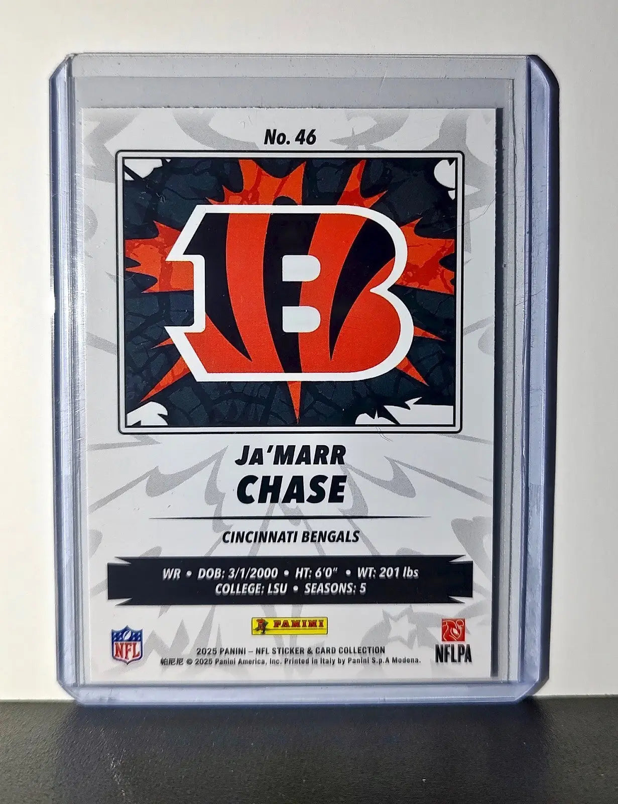 Ja’Marr Chase 2025 Panini NFL #46 Foil Sticker Card Cincinnati Bengals - Football Card Single