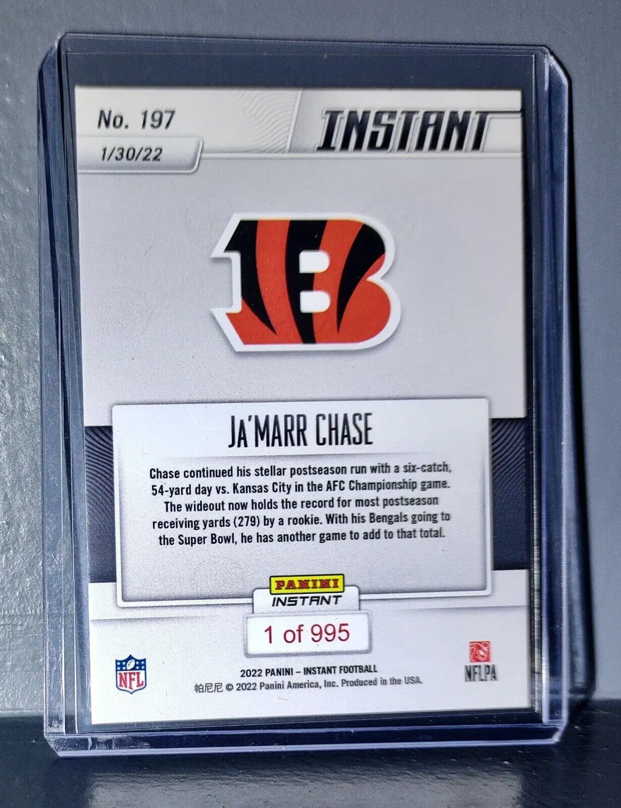 Ja’Marr Chase NFL Panini Playoffs #197 Card 1 of 995 - Football Card Single