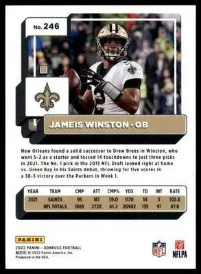 Jameis Winston 2022 Donruss #246 New Orleans Saints - Football Card Single