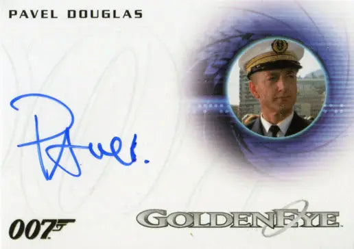 Autographed trading card of Pavel Douglas as the French Warship Captain from GoldenEye
