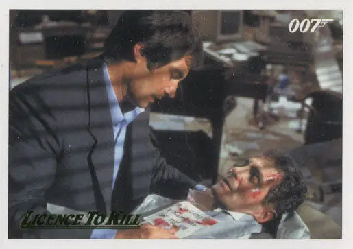 James Bond 007 Classics Gold Parallel Chase Card featuring tense confrontation scene