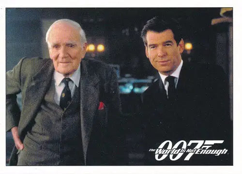 Two well-dressed men with 007 logo on James Bond 007 Classics P1 promo card
