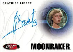 Autographed trading card of Beatrice Libert as Deradier from Moonraker movie