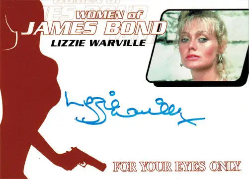 Autograph card of Lizzie Warville as Poor Girl, featuring a blonde woman’s portrait