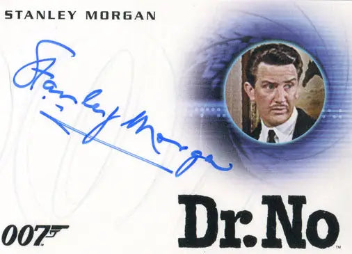Autographed trading card of Stanley Morgan as Concierge in James Bond Archives 2015