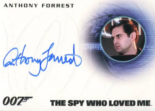 Autographed Anthony Forrest card from James Bond Archives 2015 Autograph Card A275