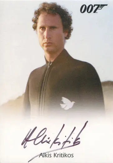 Autographed trading card of Alkis Kritikos as Santos from James Bond Archives 2015