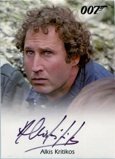 Autographed trading card of Alkis Kritikos as Santos from James Bond Archives 2017