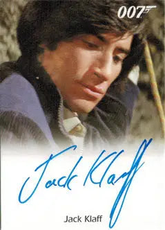Autographed Jack Klaff trading card featuring Apostis in white shirt and dark jacket