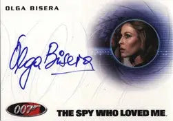 Autographed trading card of Olga Bisera from James Bond Heroes & Villains collection