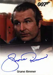 Headshot of Shane Rimmer as Commander Carter on a James Bond autograph card