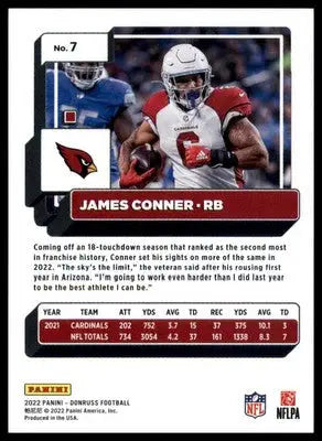 James Conner 2022 Donruss #7 Arizona Cardinals - Football Card Single