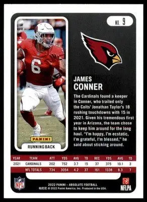 James Conner 2022 Panini Absolute #9 Arizona Cardinals - Football Card Single
