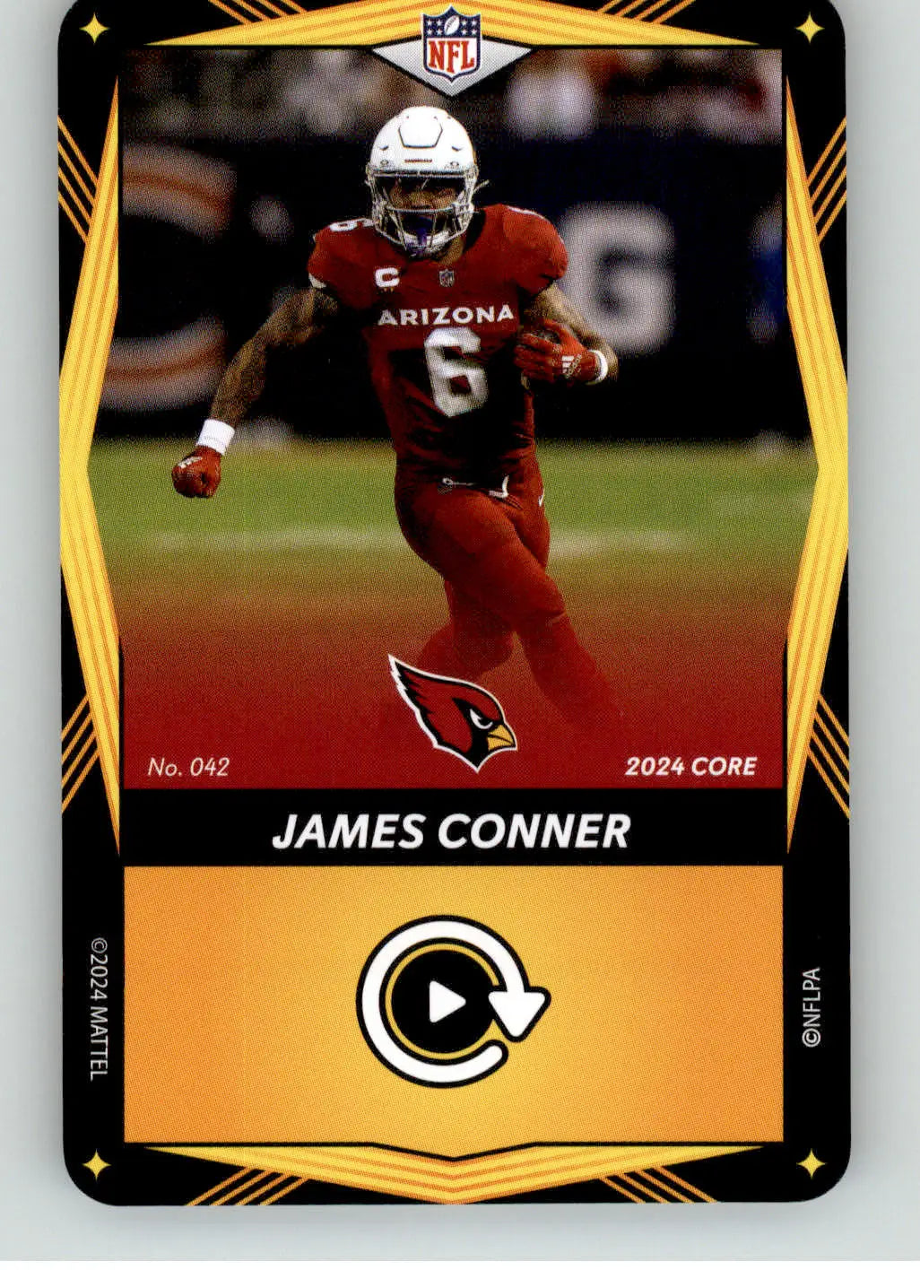 James Conner - 2024 UNO Elite Core Edition - Yellow Foil - #042 - Football - Football Card Single