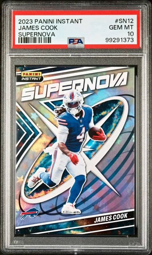 James Cook 2023 Panini Supernova NFL #SN-12 Football Card PSA 10 Gem Mint - Football Card Single
