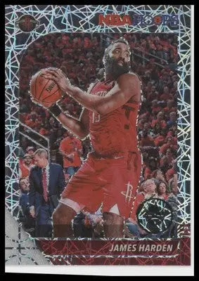 James Harden 2019-20 Hoops Premium Stock Prizms Silver Laser #66 Houston Rockets - Basketball Card Single