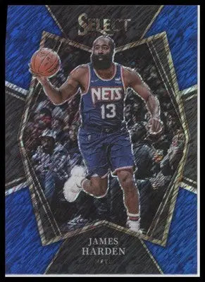 James Harden 2021-22 Panini Select Blue Shimmer Prizms #132 Brooklyn Nets - Basketball Card Single