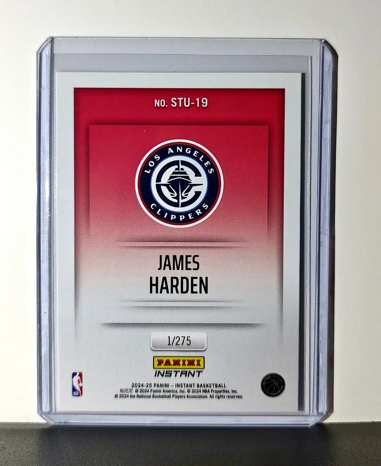 James Harden 2024-25 Panini NBA Studio #19 Card Los Angeles Clippers 1/275 - Basketball Card Single
