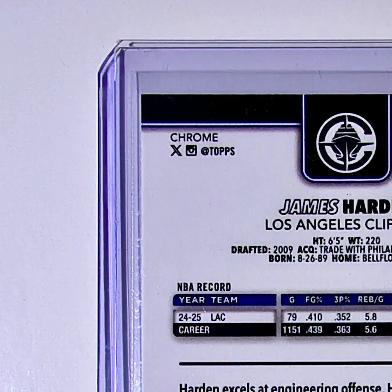 James Harden 2025-26 NBA Topps Chrome Update #33 Basketball Card LA Clippers - Basketball Card Single