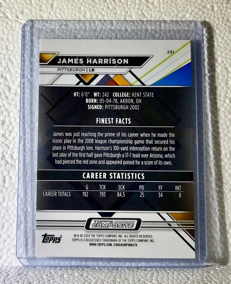 James Harrison 2023 Topps Finest NFL #231 Football Card Pittsburgh Steelers - Football Card Single