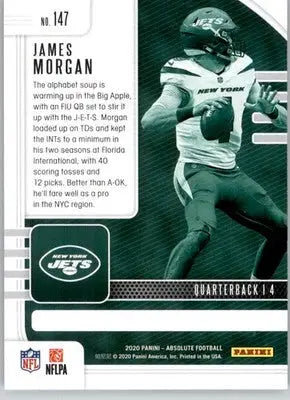 James Morgan - 2020 Panini Absolute - #147 - Retail RC Football - Football Card Single