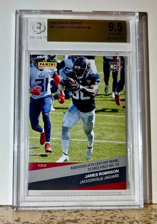 James Robinson 2020 Panini #27 Rookie Football Card 1 of 199 BGS 9.5 Gem Jaguars - Football Card Single