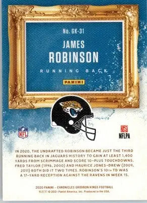 James Robinson - 2020 Panini Chronicles - Gridiron Kings - #GK-31 - Football - Football Card Single