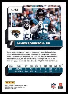 James Robinson 2022 Donruss #62 Jacksonville Jaguars - Football Card Single