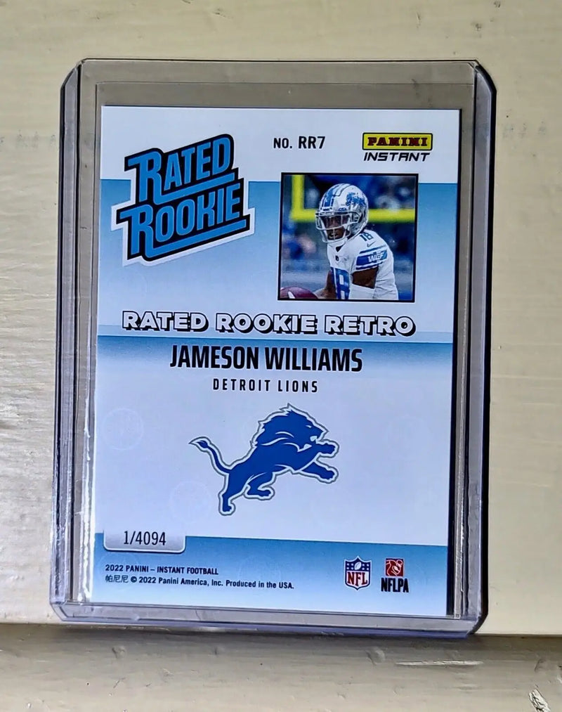 Jameson Williams 2022 NFL Panini #7 Rated Rookie Retro Football Card 1/4094 - Football Card Single