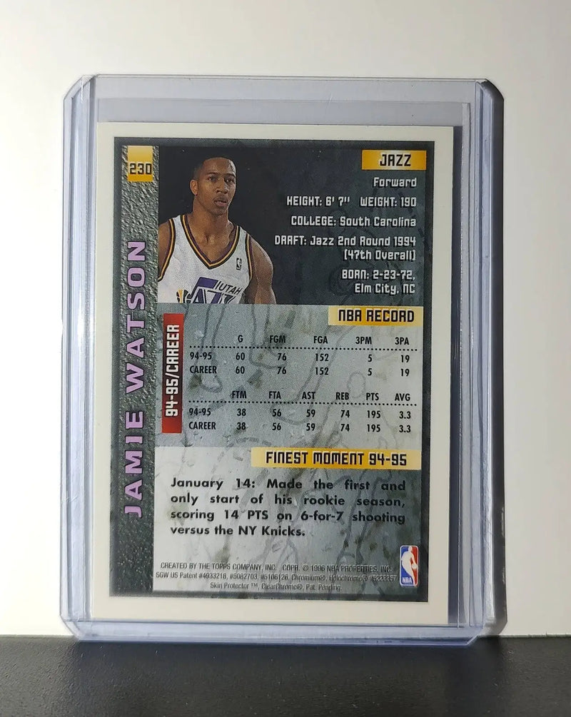 Jamie Watson 1995-96 Topps Finest NBA #230 Card Utah Jazz