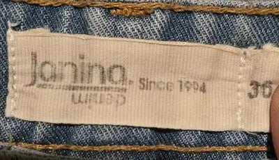 Janina Shorts Womens 36 Light Blue Denim Crochet Lace Trim Distressed Casual - Apparel
