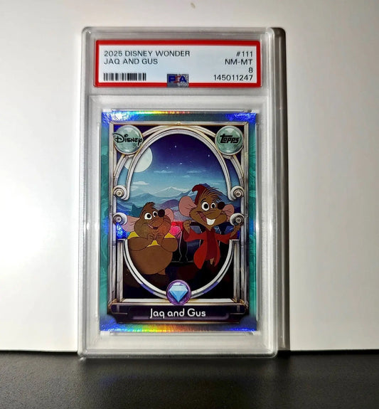 Jaq and Gus 2025 Topps Disney Wonder #111 Diamond Card Cinderella PSA 8 - Non-Sports Card Single