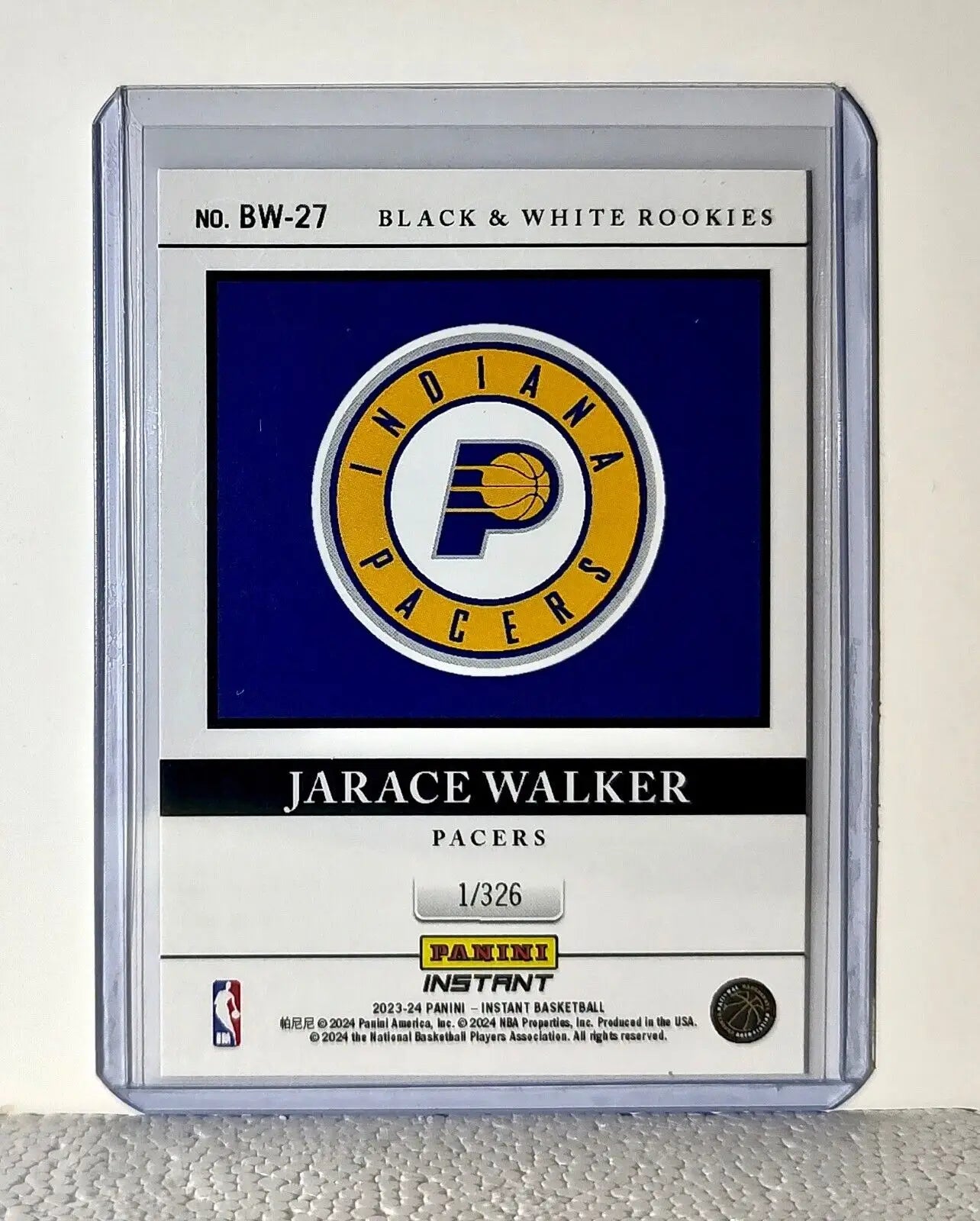 Jarace Walker 2023-24 Panini NBA #27 Black and White Rookies Card 1/326