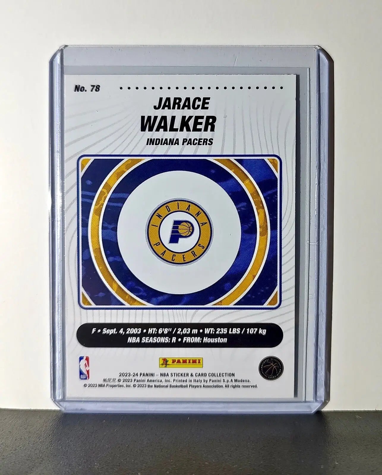 Jarace Walker Rookie 2023-24 Panini NBA #78 Sticker Card Indiana Pacers - Basketball Card Single