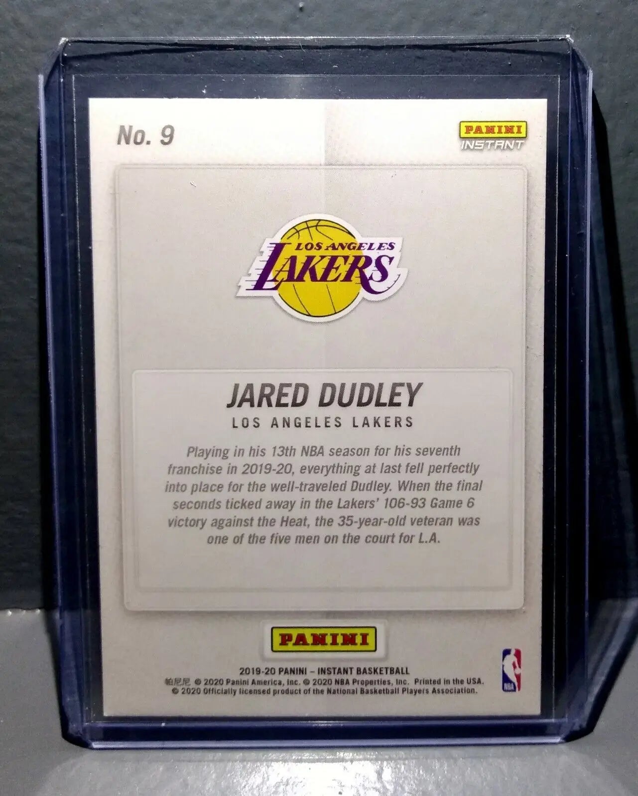 Jared Dudley 2020 Panini LA Lakers NBA Champions #9 Basketball Card - Basketball Card Single