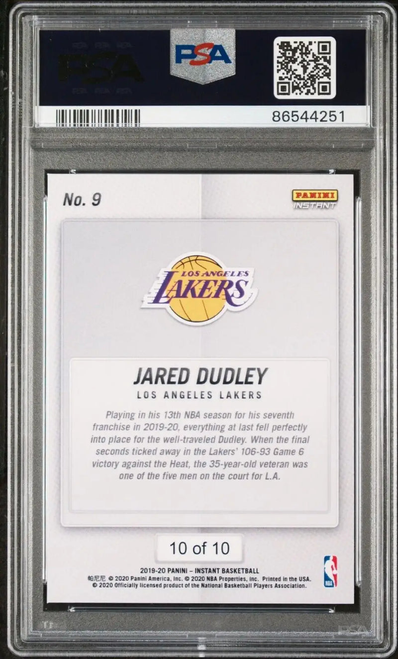 Jared Dudley 2020 Panini Lakers NBA Champions #9 Green Card 10/10 PSA 9 Mint - Basketball Card Single
