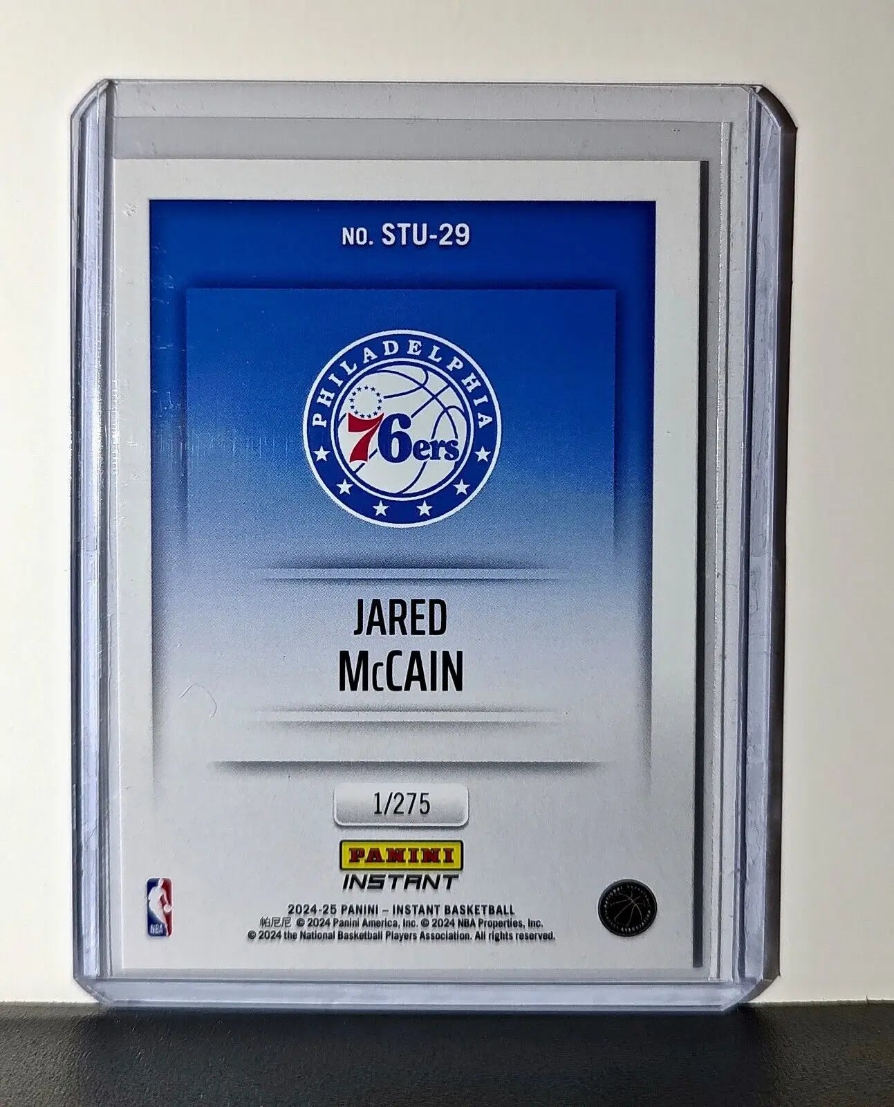 Jared McCain 2024-25 Panini NBA Studio #29 Rookie Card Philadelphia 76ers 1/275 - Basketball Card Single