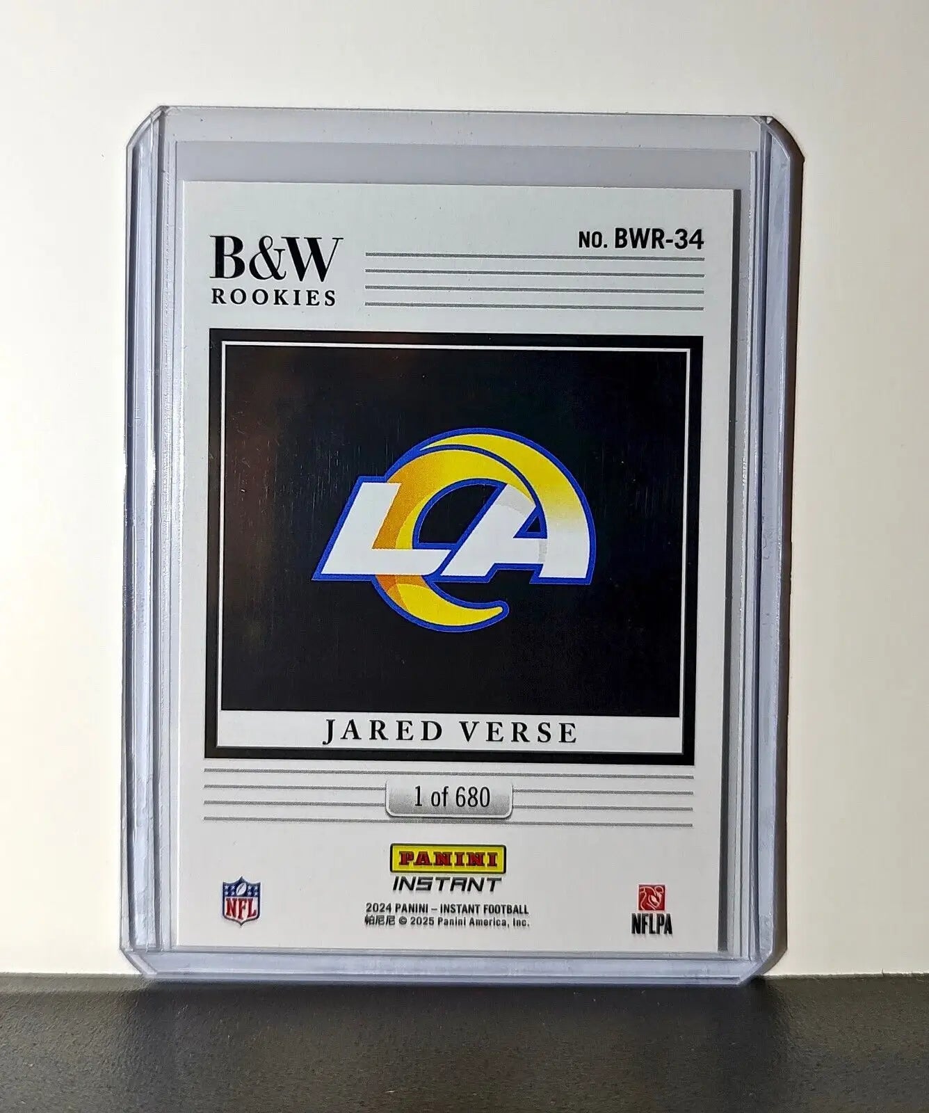 Jared Verse 2024 Panini NFL #34 Black & White Rookies Card Rams 1 of 680 - Football Card Single