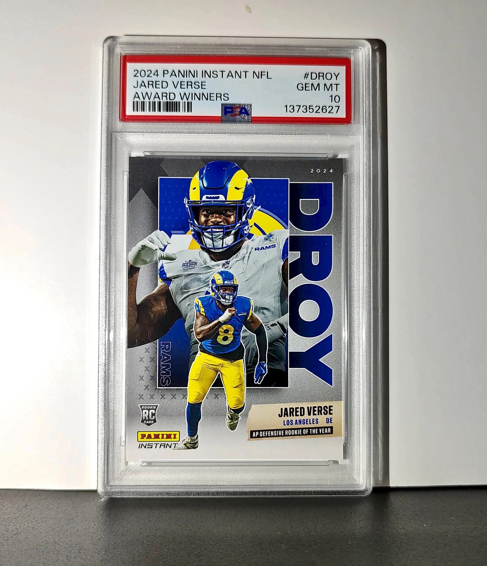 Jared Verse 2024 Panini NFL AP Defensive Rookie of the Year Rams PSA 10 Gem Mint - Football Card Single
