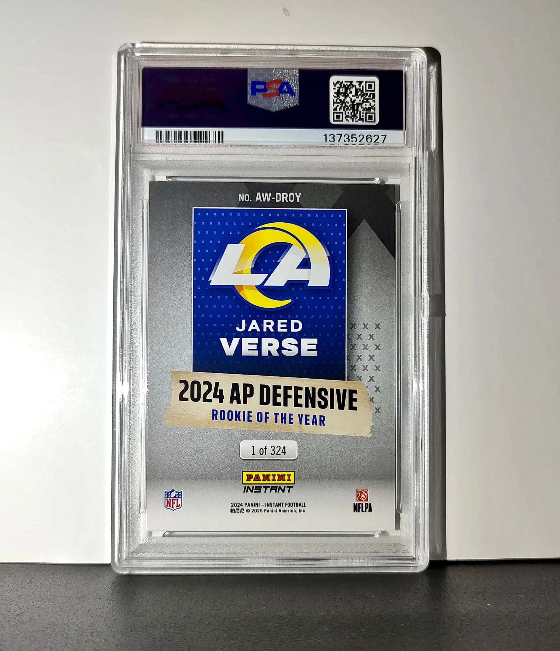 Jared Verse 2024 Panini NFL AP Defensive Rookie of the Year Rams PSA 10 Gem Mint - Football Card Single