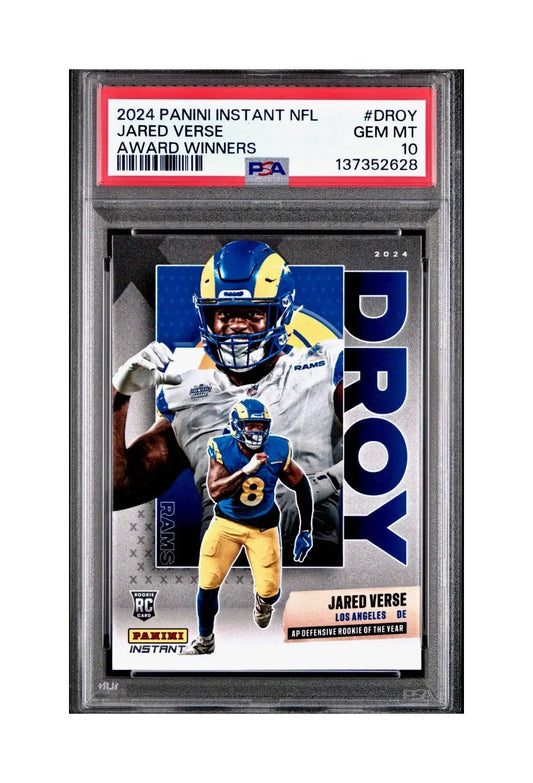 Jared Verse 2024 Panini NFL AP Defensive Rookie of the Year Rams PSA 10 Gem Mint - Football Card Single