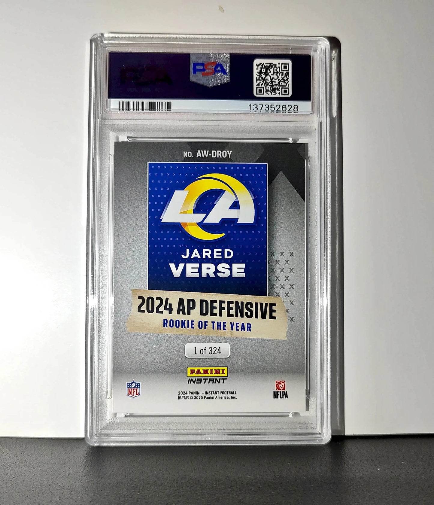 Jared Verse 2024 Panini NFL AP Defensive Rookie of the Year Rams PSA 10 Gem Mint