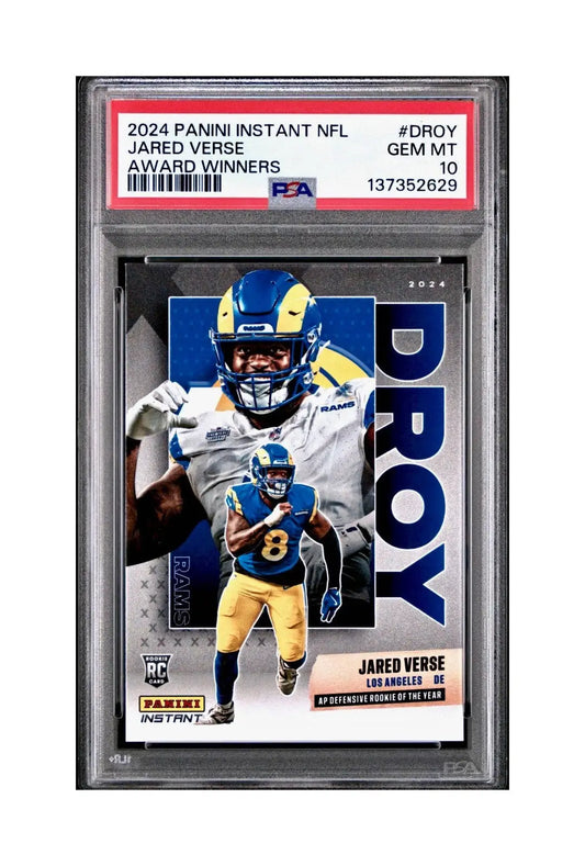 Jared Verse 2024 Panini NFL AP Defensive Rookie of the Year Rams PSA 10 Gem Mint - Football Card Single