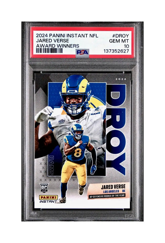 Jared Verse 2024 Panini NFL AP Defensive Rookie of the Year Rams PSA 10 Gem Mint - Football Card Single