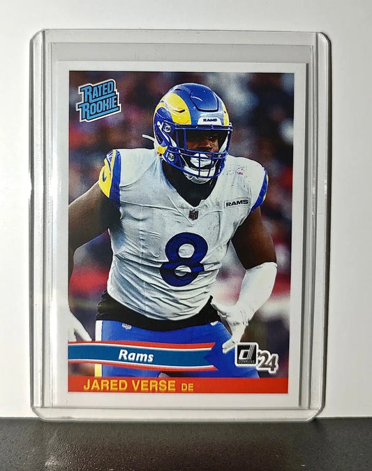 Jared Verse Rookie 2024 Panini Rated Rookie Retro NFL #34 Card LA Rams 1 of 890 - Football Card Single