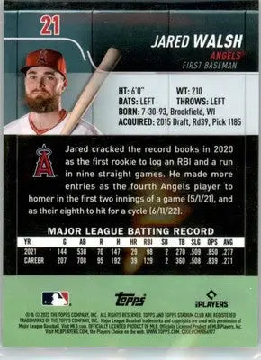Jared Walsh - 2022 Stadium Club Chrome - #21 - Baseball - Baseball Card Single